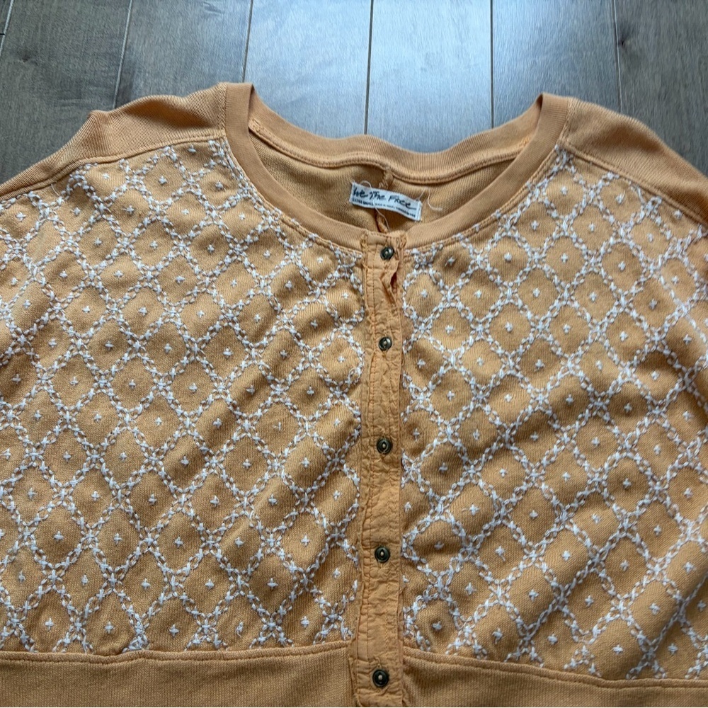We The Free Peach Button-Up Top - Picture 3 of 7